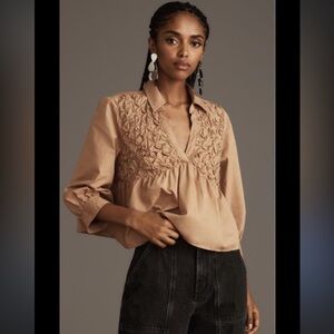 Anthropologie Maeve Smocked
Babydoll Top blouse